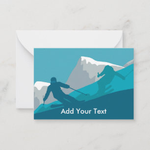 Alpine Skiërs Freestyleskiën Notitiekaartje