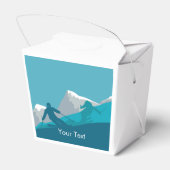 Alpine Skiers op de Snowy Mountain Gepersonaliseer Bedankdoosjes (Achterkant)