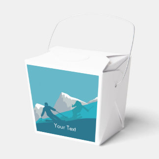 Alpine Skiers op de Snowy Mountain Gepersonaliseer Bedankdoosjes