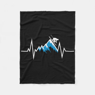Alpine Skiing Heartbeat Skiing Liefhebber Fleece Deken