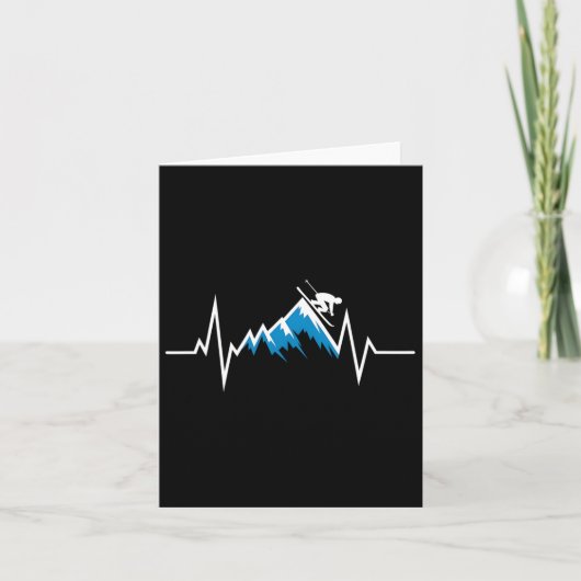 Alpine Skiing Heartbeat Skiing Liefhebber Kaart (Voorkant)