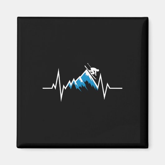 Alpine Skiing Heartbeat Skiing Liefhebber Magneet (Voorkant)
