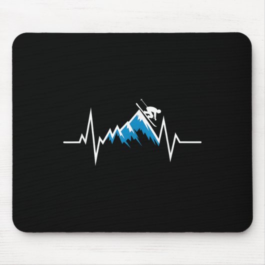 Alpine Skiing Heartbeat Skiing Liefhebber Muismat (Voorkant)