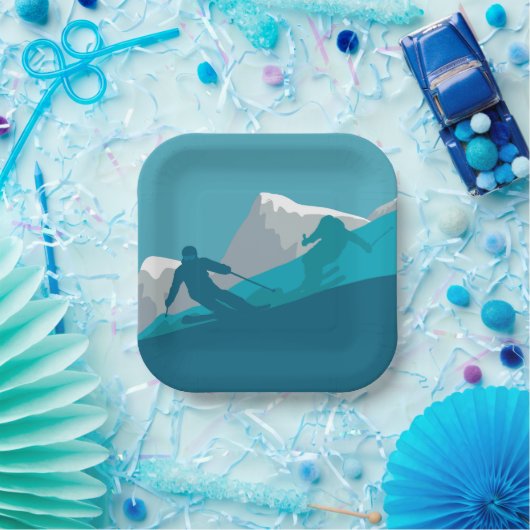 Alpine Skiing Ski Party Papieren Bordje (Feest)