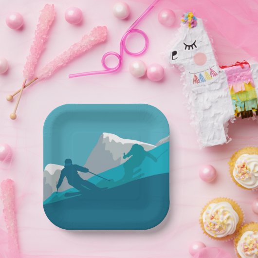 Alpine Skiing Ski Party Papieren Bordje (Feest)