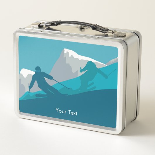 Alpine Skiing Snowy Mountain View Personalized (Achterkant)