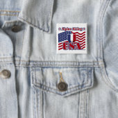 Alpine Skiing USA Vierkante Button 5,1 Cm (In situ)