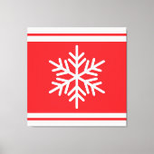 Alpine Snowflake Fun Christmas Red White Stripes Canvas Afdruk (Voorkant)