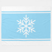 Alpine Snowflake Navy Blauw Wit Racing Stripes Fleece Deken (Voorkant (Horizontaal))