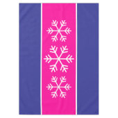Alpine Snowflakes Bright Pink Deep Blue Stripes Tafelkleed (Voorkant)