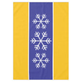 Alpine Snowflakes Deep Blue Heldere Sinaasappels S Tafelkleed (Voorkant)