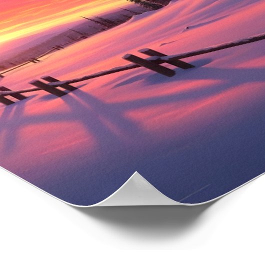 Alpine Sunset Lodge Cozy Winter Poster (Hoek)