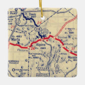 Alpine TX Map Keramisch Ornament (Voorkant)