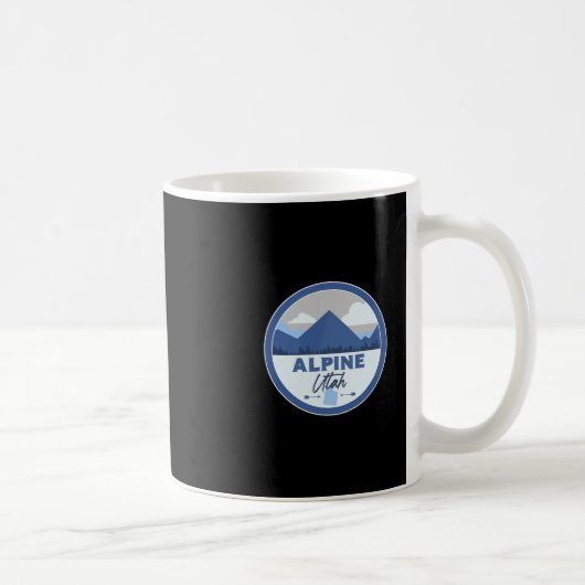 Alpine Utah Ut Mountains Badge Hiking Souvenir Koffiemok (Rechts)