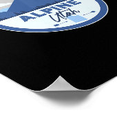 Alpine Utah Ut Mountains Badge Hiking Souvenir Poster (Hoek)