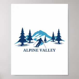 Alpine Valley Wisconsin Skigebied Skiën Skiloper Poster