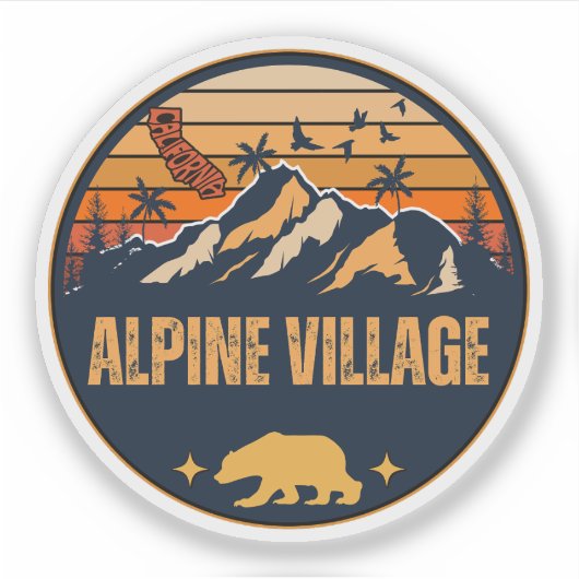 Alpine Village, Californië Sticker (Voorkant)