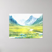 Alpine Whisper - weide onder de toppen Canvas Afdruk (Voorkant)
