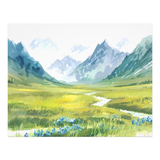 Alpine Whisper - weide onder de toppen Foto Afdruk (Voorkant)