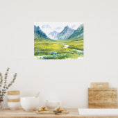 Alpine Whisper - weide onder de toppen Poster (Keuken)