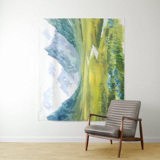 Alpine Whisper - weide onder de toppen Wandkleed (In situ)