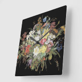 Alpine Wildflower Flowers Edelweiss Wall Clock Vierkante Klok (Hoek)