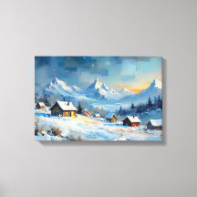 Alpine Winter Village onder sterrenhemel