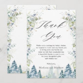 Alpine Winter Wonderland Baby shower Birthday  Bedankkaart (Voorkant / Achterkant)