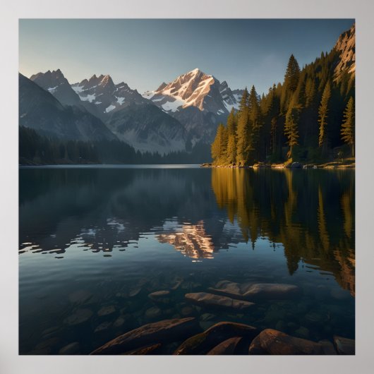 alpine zonsopgang scène poster (Voorkant)