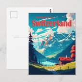 Alpine Zwitsers Chalet Zwitserland Reizen Briefkaart (Voorkant / Achterkant)