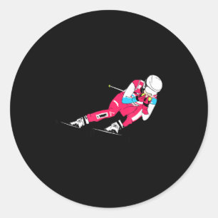 Alpineskiën skiracen skiër ski bergaf Alpineskiën Ronde Sticker