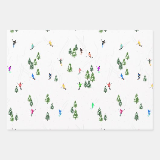 Alpineskiën | Skivakantieskiërs Winter Inpakpapier Vel (Voorkant 2)