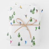 Alpineskiën | Skivakantieskiërs Winter Inpakpapier Vel (In situ)