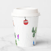 Alpineskiën | Skivakantieskiërs Winter Papieren Bekers (Achterkant)