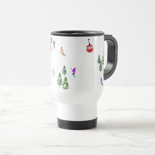 Alpineskiën | Skivakantieskiërs Winter Reisbeker (Voorkant rechts)