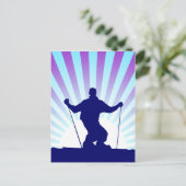 alpineskiër briefkaart (Staand voorkant)