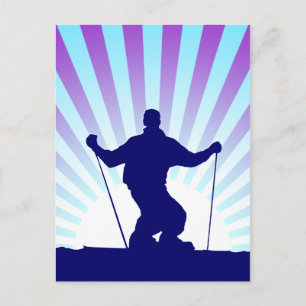 alpineskiër briefkaart
