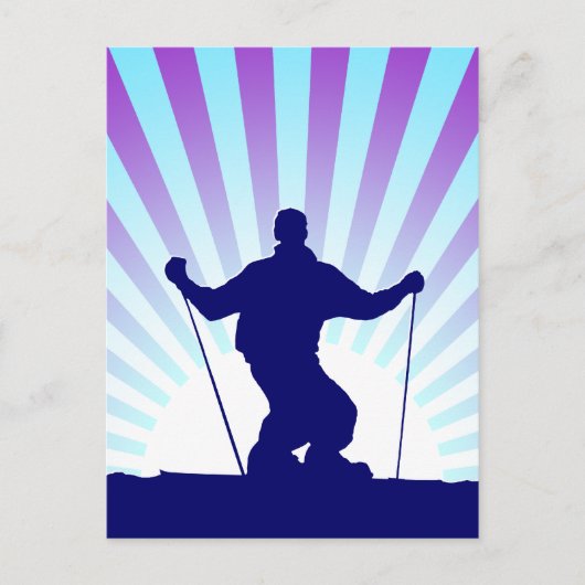 alpineskiër briefkaart (Voorkant)