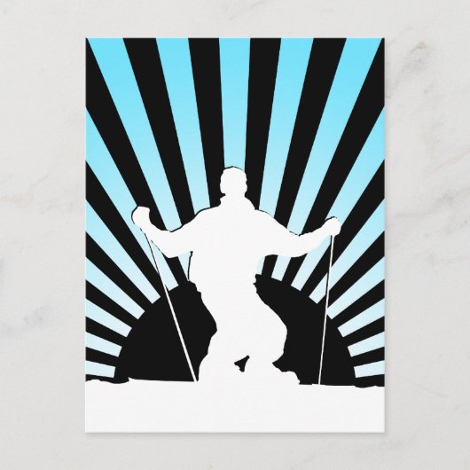 alpineskiër briefkaart (Voorkant)