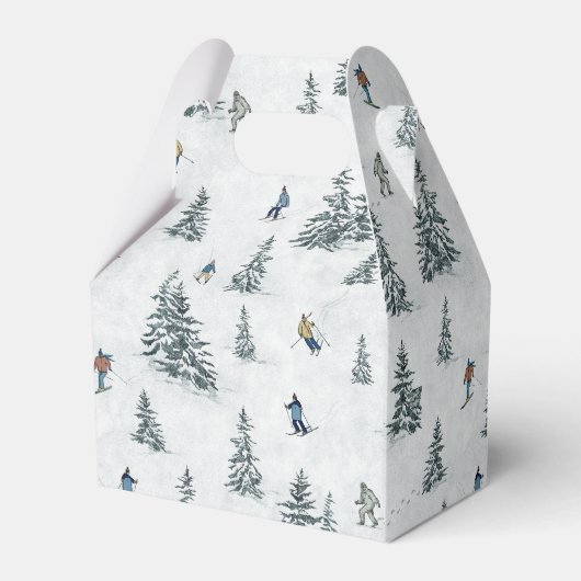Alpineskiërs en Verborgen Yetis - Downhill Skiën Bedankdoosjes (Achterkant)