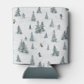 Alpineskiërs en Verborgen Yetis - Downhill Skiën Blikjeskoeler (Achterkant)