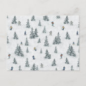 Alpineskiërs en Verborgen Yetis - Downhill Skiën Briefkaart (Voorkant)