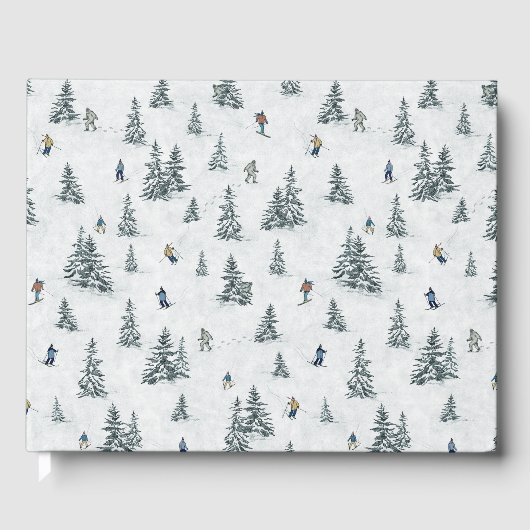 Alpineskiërs en Verborgen Yetis - Downhill Skiën Gastenboek (Voorkant)