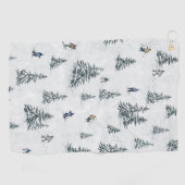 Alpineskiërs en Verborgen Yetis - Downhill Skiën Golfhanddoek (Horizontaal)