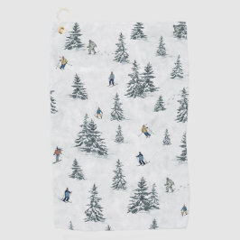 Alpineskiërs en Verborgen Yetis - Downhill Skiën Golfhanddoek