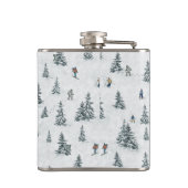 Alpineskiërs en Verborgen Yetis - Downhill Skiën Heupfles (Achterkant)