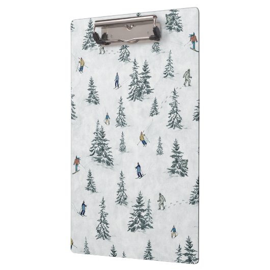 Alpineskiërs en Verborgen Yetis - Downhill Skiën Klembord (Links)