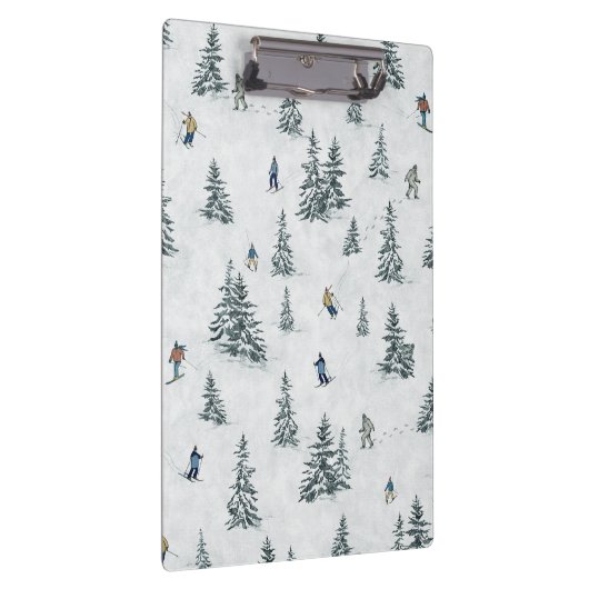Alpineskiërs en Verborgen Yetis - Downhill Skiën Klembord (Rechts)