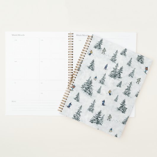 Alpineskiërs en Verborgen Yetis - Downhill Skiën Planner (Display)