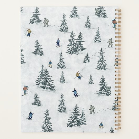 Alpineskiërs en Verborgen Yetis - Downhill Skiën Planner (Achterkant)